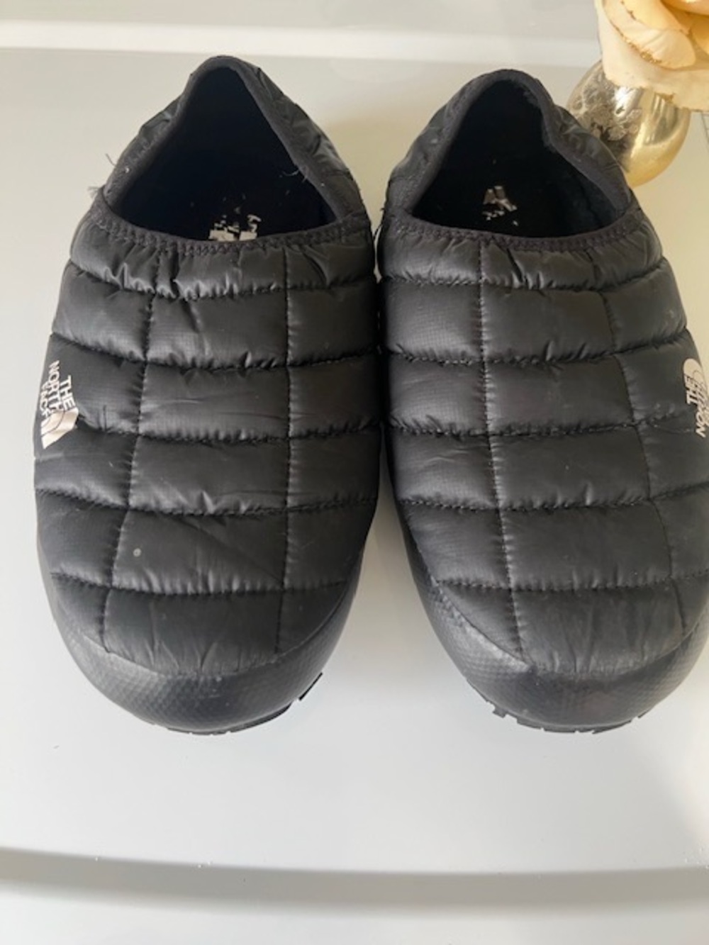 The North Face Black Quilted Slip-On Mules
